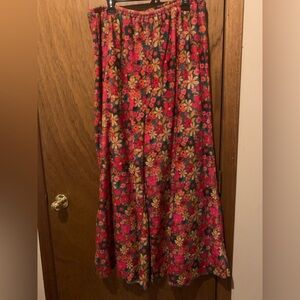 NATURAL LIFE Floral wide-legged pants